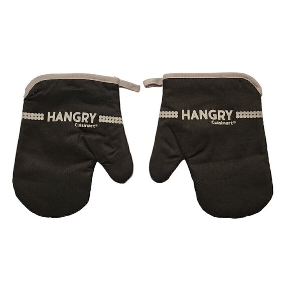 Cuisinart 2 Heat Resistant Mini Oven Mitts‎ L/R Black Gray - Picture 1 of 9